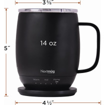 Nextmug Self-Heating Mug 14 oz Smart Coffee Mug with 3 Temp Modes