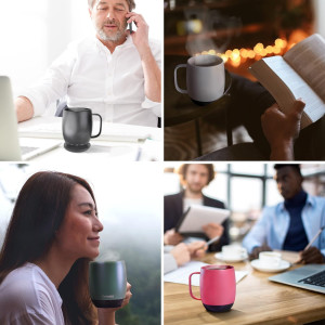 Nextmug Self-Heating Mug — Keeps drinks hot for hours with 3 adjustable temps & battery power!