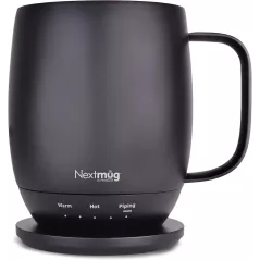 Nextmug Self-Heating Mug — Keeps drinks hot for hours with 3 adjustable temps & battery power!