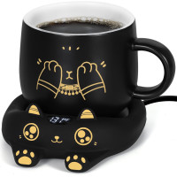Keep Coffee Warm — Mug Warmer & Cute Cat Mug Set with 3 temps & auto shut-off!