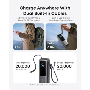 Anker 25,000mAh Power Bank — 100W fast charging with built-in cables for all your devices!
