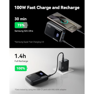 INIU 100W Power Bank — Compact 25,000mAh fast charger for iPhone, MacBook, and more on the go!