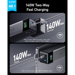 Anker 737 Power Bank — 24,000mAh & 140W fast charging for laptops, phones & more, anytime, anywhere!