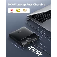 Baseus 100W Power Bank — Ultra-slim 20,000mAh fast charger with 4 ports for all your devices!