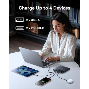 Baseus 100W Power Bank — Ultra-slim 20,000mAh fast charger with 4 ports for all your devices!