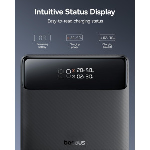 Baseus 100W Power Bank — Ultra-slim 20,000mAh fast charger with 4 ports for all your devices!