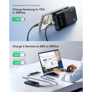 140W Fast Charging Power Bank — 25,000mAh compact USB-C charger for laptops, phones & travel!
