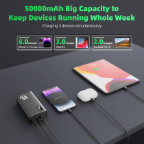 50000mAh 65W Fast Charging Power Bank for Laptops and Phones