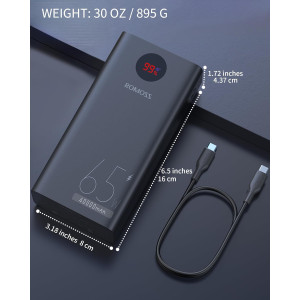 40,000mAh Power Bank — 65W USB-C fast charging for MacBook, Dell, iPad, iPhone & Samsung on the go!