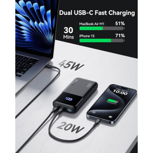 INIU 65W Power Bank — 20,000mAh fast charger for laptops, MacBook, Steam Deck, iPad, iPhone & Samsung!