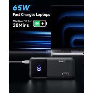 INIU 65W Power Bank — 20,000mAh fast charger for laptops, MacBook, Steam Deck, iPad, iPhone & Samsung!