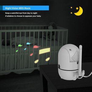 HelloBaby No WiFi Monitor — 5" screen, 30-hr battery, pan-tilt-zoom, night vision & 1000ft range!