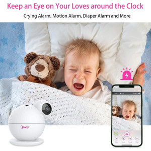 Smart Baby Monitor — 2K video, 355° pan, cry alerts, 2-way talk, moonlight projector & temp/humidity alerts!