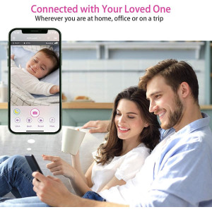 Smart Baby Monitor — 2K video, 355° pan, cry alerts, 2-way talk, moonlight projector & temp/humidity alerts!