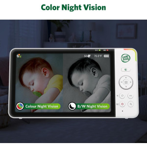 LeapFrog 7" HD Baby Monitor — 360° camera, color night vision, 8x zoom, 2-way talk, night light & temp sensor!