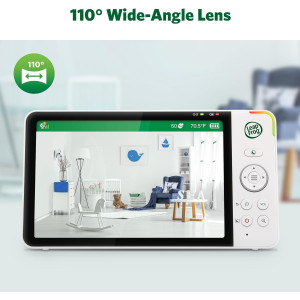 LeapFrog 7" HD Baby Monitor — 360° camera, color night vision, 8x zoom, 2-way talk, night light & temp sensor!