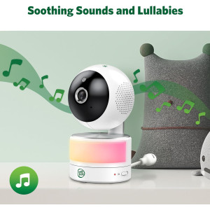 LeapFrog 7" HD Baby Monitor — 360° camera, color night vision, 8x zoom, 2-way talk, night light & temp sensor!