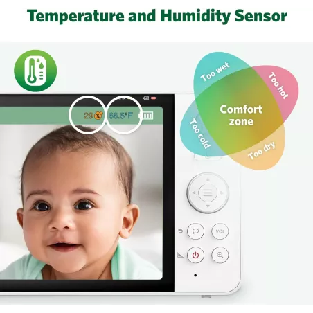 LeapFrog 7" HD Baby Monitor — 360° camera, color night vision, 8x zoom, 2-way talk, night light & temp sensor!