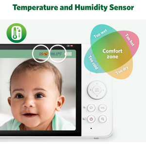 LeapFrog 7" HD Baby Monitor — 360° camera, color night vision, 8x zoom, 2-way talk, night light & temp sensor!