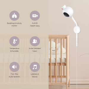 iBaby Smart Baby Monitor — 1080P HD WiFi video, breathing & movement tracking, 2-way audio, alerts & night vision!
