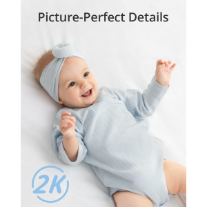Wi-Fi Baby Monitor — 2K night vision, noise & temp detection, secure data, remote access & easy setup!