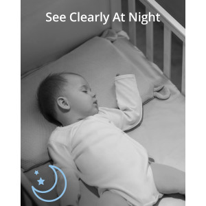 Wi-Fi Baby Monitor — 2K night vision, noise & temp detection, secure data, remote access & easy setup!