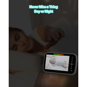 5” Video Baby Monitor — Camera with 2-way talk, night vision, temp sensor, lullabies & long battery life!
