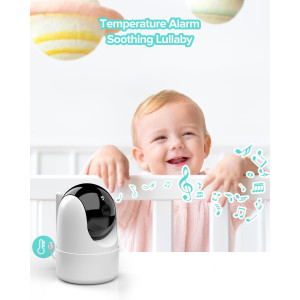 5” Video Baby Monitor — Camera with 2-way talk, night vision, temp sensor, lullabies & long battery life!