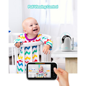 5” Video Baby Monitor — Camera with 2-way talk, night vision, temp sensor, lullabies & long battery life!