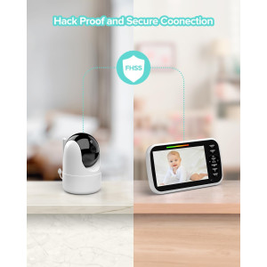 5” Video Baby Monitor — Camera with 2-way talk, night vision, temp sensor, lullabies & long battery life!
