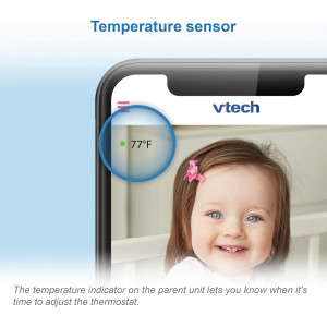 VTech RM9751 Wi-Fi Baby Camera, 1080p HD, Privacy Cover, Night Vision, Soothing Sounds, Two-Way Talk, Night Light