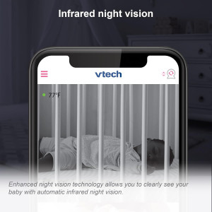 VTech RM9751 Wi-Fi Baby Camera, 1080p HD, Privacy Cover, Night Vision, Soothing Sounds, Two-Way Talk, Night Light