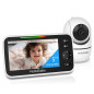 HelloBaby 5 Monitor: 30H Battery, Pan/Tilt/Zoom, Night Vision - Secure, No WiFi!