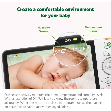 LeapFrog LF930HD : Moniteur Bébé HD 7 avec Vision Nocturne Couleur et Rotation 360°
