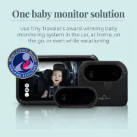 Caméra Bébé Voiture Tiny Traveler: Sécurité Maximale pour 2 Enfants + Alerte Oubli Bébé!