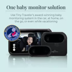 Caméra Bébé Voiture Tiny Traveler: Sécurité Maximale pour 2 Enfants + Alerte Oubli Bébé!