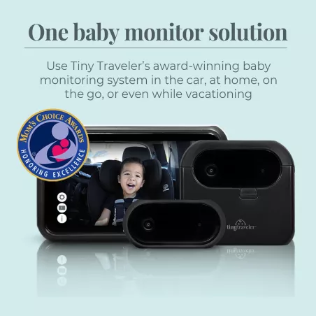 Caméra Bébé Voiture Tiny Traveler: Sécurité Maximale pour 2 Enfants + Alerte Oubli Bébé!