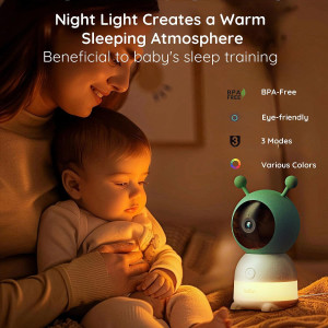 BOIFUN 2K WiFi Baby Monitor with Night Light Long-Lasting Battery