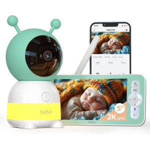 BOIFUN 2K WiFi Baby Monitor with Night Light Long-Lasting Battery