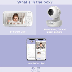 Hubble Connect 5 Inch Baby Monitor with Camera and App
