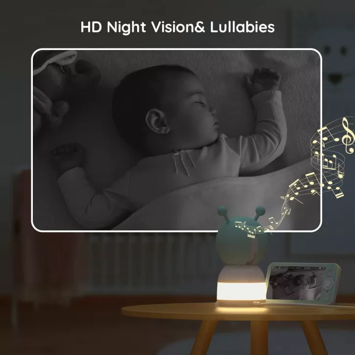 BOIFUN 2K Moniteur Bébé Écran Partagé: Double Caméra, Veilleuse, Suivi Auto & Audio Bidirectionnel