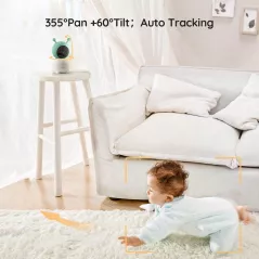 BOIFUN 2K Moniteur Bébé Écran Partagé: Double Caméra, Veilleuse, Suivi Auto & Audio Bidirectionnel