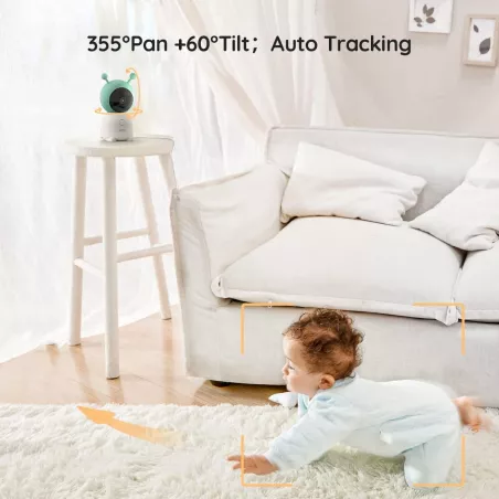 BOIFUN 2K Moniteur Bébé Écran Partagé: Double Caméra, Veilleuse, Suivi Auto & Audio Bidirectionnel