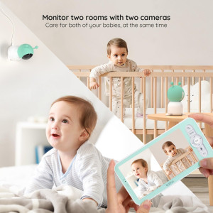 BOIFUN 2K Baby Monitor with Dual Cameras with Real-time Alerts.