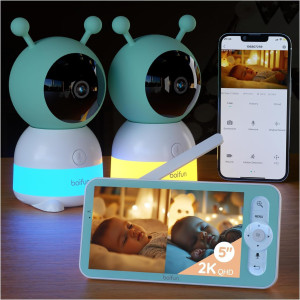 BOIFUN 2K Baby Monitor with Dual Cameras with Real-time Alerts.
