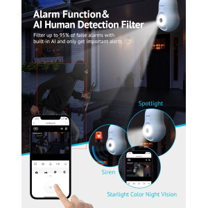 LaView 4MP WiFi Bulb Camera with Night Vision and Motion Detection