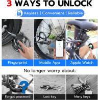 Anweller Fingerprint Cable Lock - 4.9FT Secure Anti-Theft Bike Lock