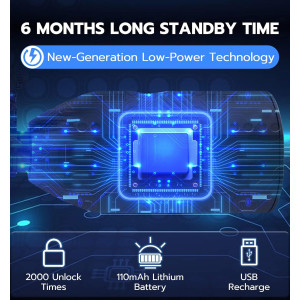 Verrou à câble biométrique Anweller 4.9FT pour vélo et scooter