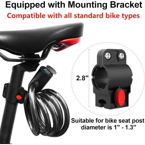 Anweller Fingerprint Cable Lock - 4.9FT Secure Anti-Theft Bike Lock