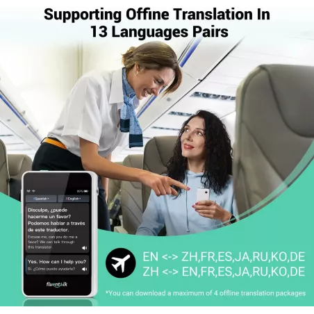 Traducteur Mini Timekettle Fluentalk T1 : 40 Langues, Sans WiFi